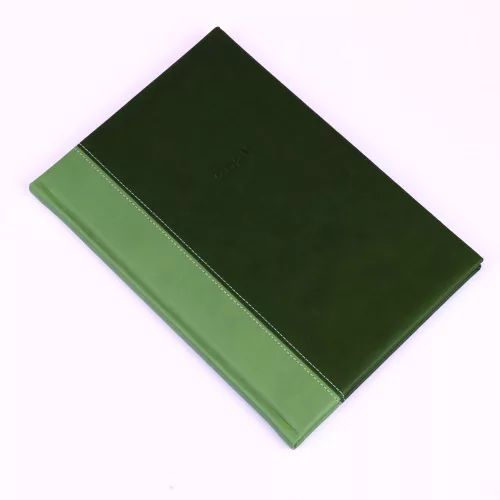 Határidőnapló Linett B/5, heti fehér lapokkal zöld-zöld Realsystem 2024.