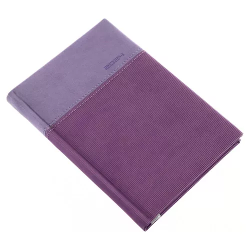 Zsebnaptár álló Lux, fehér lapokkal lila Realsystem 2024.