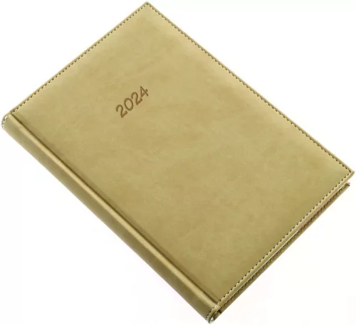 Határidőnapló Bolero A/5, napi krémszínű lapokkal drapp Realsystem 2024.