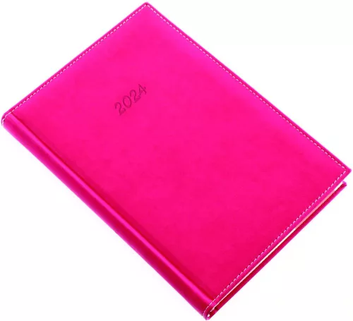 Határidőnapló Bolero P A/5, napi krémszínű lapokkal magenta Realsystem 2024.