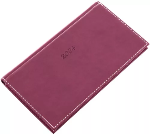 Zsebnaptár fekvő Bolero P, krémszínű lapokkal padlizsán Realsystem 2024.