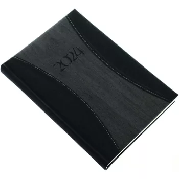   Határidőnapló Prémium A A/5, napi krémszínű lapokkal szürke Realsystem 2024.