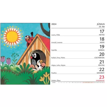 Asztali naptár spirálozott mini Kisvakond Realsystem 2024.