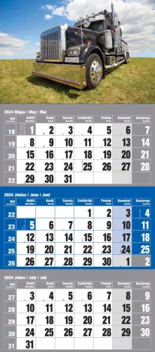 Falinaptár speditőr 3 tömbös 12 lapos 300mmx680mm, Kamion fejlappal Realsystem 2026.
