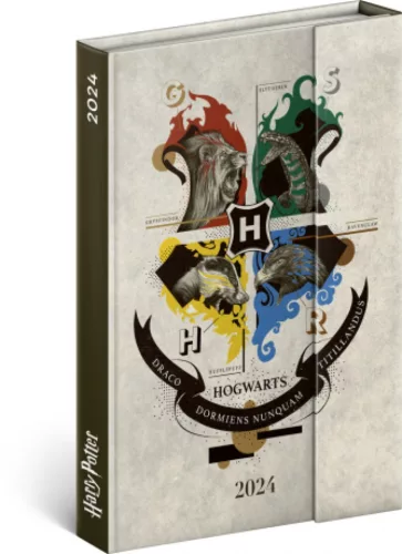 Határidőnapló mágnessel záródó, krémszínű lapokkal diary Harry Potter 110×160 mm, Realsystem 2024.
