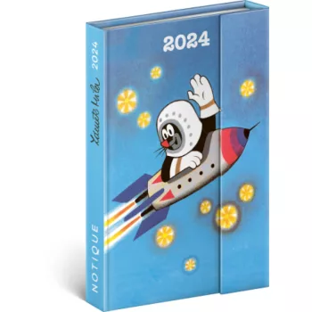   Határidőnapló mágnessel záródó, krémszínű lapokkal diary Little Mole 110×160 mm, Realsystem 2024.