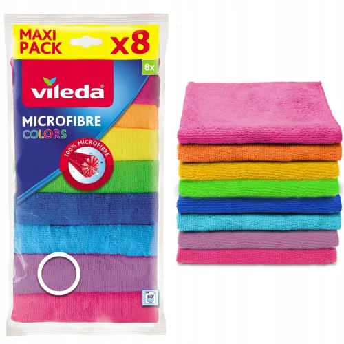Mikroszálas törlőkendő 8 db/csomag Vileda Color 8 színű_F18597