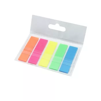   Jelölőcímke 12x45mm, 5x25lap, műanyag 5szín/bliszter H-Tone