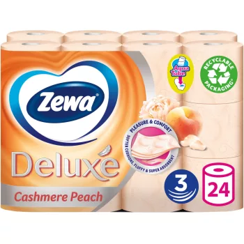   Toalettpapír 3 rétegű kistekercses 24 tekercs/csomag Zewa Deluxe Cashmere Peach