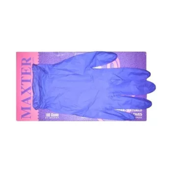 Gumikesztyű nitril púdermentes S 200 db/doboz Maxter kék