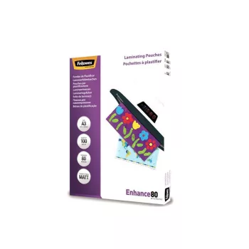   Lamináló fólia, A3, 80 mikron, matt, FELLOWES, 100 db/csomag