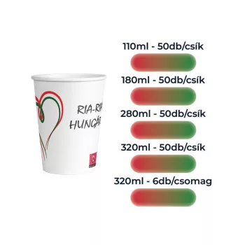   Pohár 320 ml papír 6 db/csomag mintás Ria-ria Hungária design