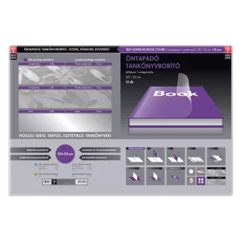   Tankönyvborító öntapadó,  50x33cm, 10 ív/csomag, Ars Una, virágmintás