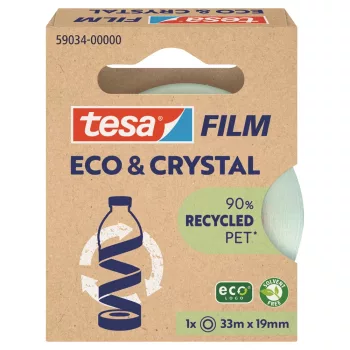   Ragasztószalag 19mmx33m irodai átlátszó újrahasznosított Tesa Eco & Crystal