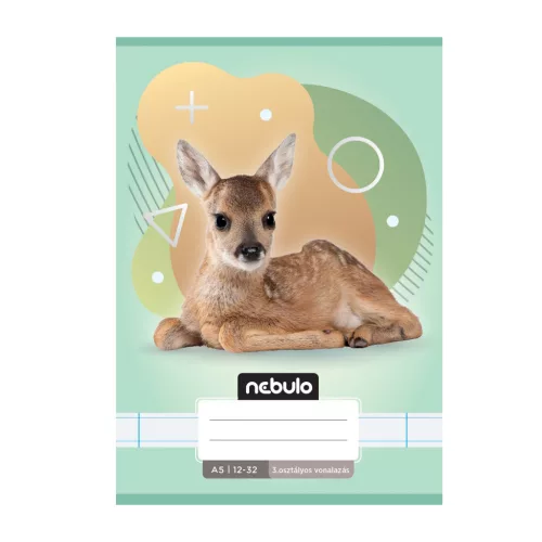 Füzet, A5, 3. osztályos vonalas, 12-32, Állatos minták, 16 db/csomag Nebulo