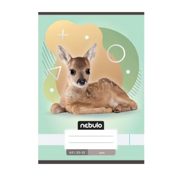   Füzet, A5, sima, 20-32, Állatos minták, 16 db/csomag Nebulo