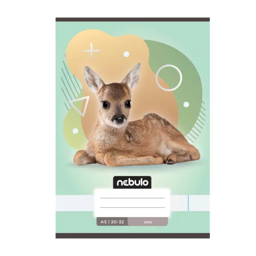 Füzet, A5, sima, 20-32, Állatos minták, 16 db/csomag Nebulo