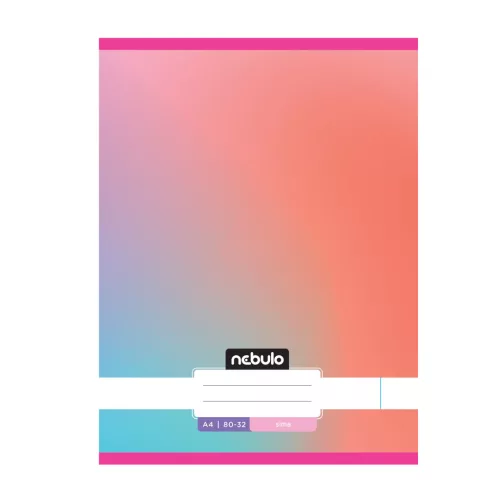 Füzet, A4, sima, 80-32, Monochrome és Gradient minták, 12 db/csomag Nebulo