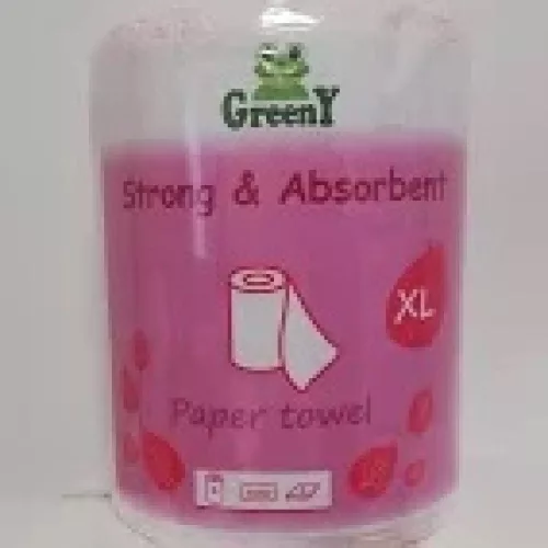Háztartási papírtörlő kéztörlő 2 rétegű 500 lapos egyesével csomagolt Greeny 500 XXL