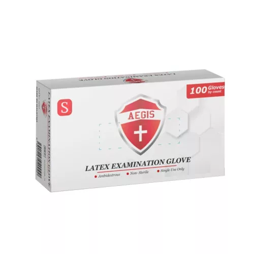 Gumikesztyű latex púderes S 100 db/doboz_A-EGIS