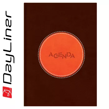   Határidőnapló Central A5 napi, fehér lapokkal barna - narancs Dayliner 2025.
