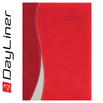   Határidőnapló Dubai A5 napi, fehér lapokkal piros-piros Dayliner 2025.