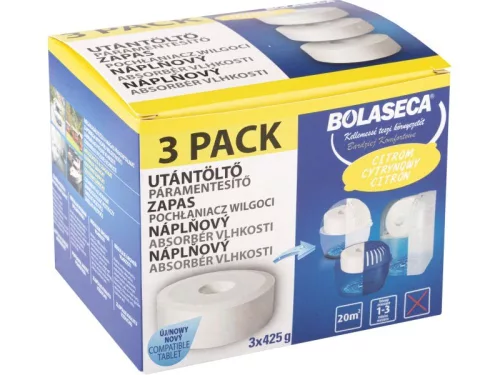 Páramentesítő utántöltő tabletta 3 x 425 g Bolaseca citrom