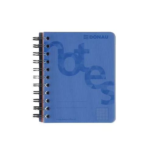 Spirálfüzet A/4 140 lap PP borító kék Donau kockás
