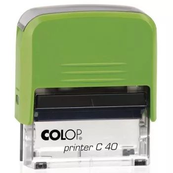 Bélyegző C40 Colop zöld átlátszó ház/fekete párna