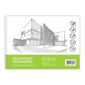 Vázlatfüzet félfamentes B/4 120g