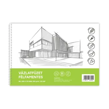 Vázlatfüzet félfamentes B/5 120g