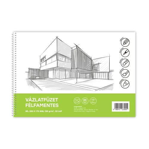 Vázlatfüzet félfamentes B/5 120g