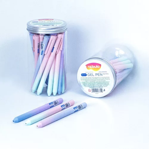 Zseléstoll, 0,5mm vegyes test szín, gradiens minták 30db/doboz Nebuló írásszín kék