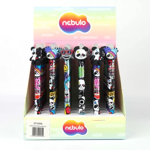 Zseléstoll radírozható, nyomógombos, panda, 36 db/display Nebulo