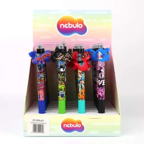 Zseléstoll radírozható, nyomógombos, mérges dino 24 db/display Nebulo