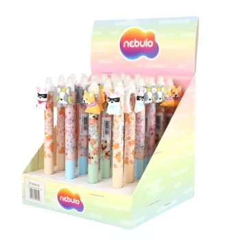   Zseléstoll radírozható, nyomógombos, pörgetős kutyus 24 db/display Nebulo