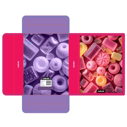 Füzetbox A5, hullámkarton, Candy, Nebulo