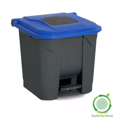 Szemetes kuka pedálos műanyag 30 literes antracit/kék P225
