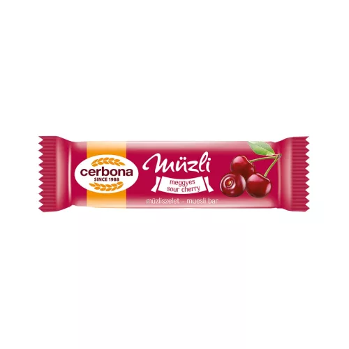 Müzliszelet 20 g, CERBONA, meggyes