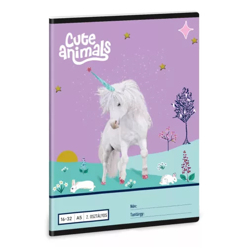 Füzet iskolai A5, 32lap, kockás 27-32 UNICORN 10db/csomag