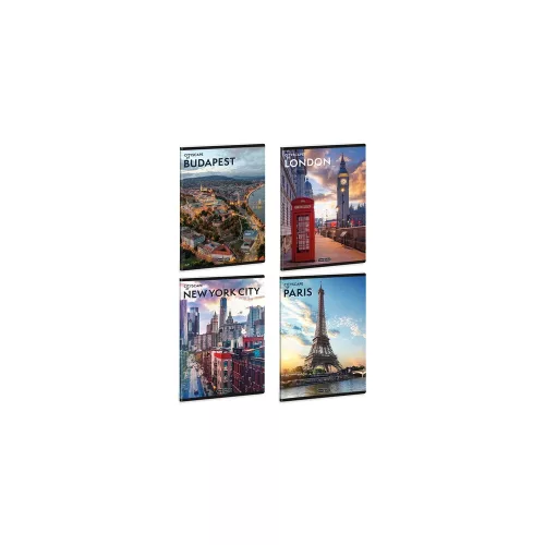 Füzet iskolai A5, 40lap, vonalas Ars Una CITYSCAPE 10db/csomag