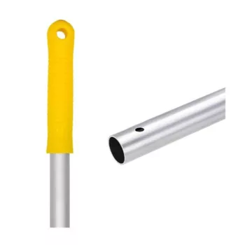   Felmosónyél alumínium csiszolt 130 cm pattintós_A130Y sárga véggel