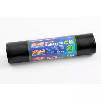   Szemeteszsák újrahasznosított erősített 200 liter 100 x 120 cm 30 mikron 10 tekercs/csomag Mazzini_fekete