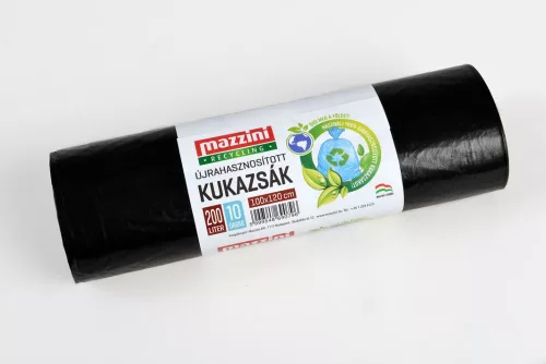 Szemeteszsák erősített 200 liter 100 x 120 cm 40 mikron 5 tekercs/csomag Mazzini_fekete