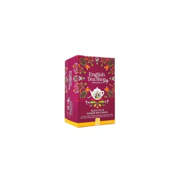 Fekete tea 20x2 g English Tea Shop 20, bio gyömbér, barack