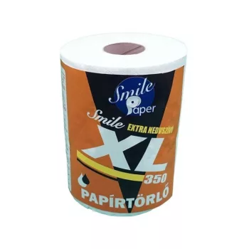   Kéztörlő papír nagy tekercses belsőmagos 350 lapos 2 rétegű 1 tekercs/csomag Smile XL