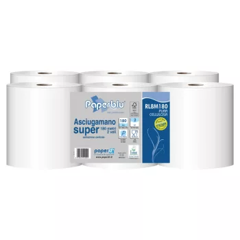   Kéztörlő 2 rétegű tekercses átmérő: 20 cm 100% cellulóz 6 tekercs/csomag Paperdi_RL8M180 fehér