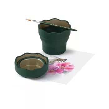   Ecsettál összecsukható mechanizmussal CLIC&GO Faber-Castell sötétzöld