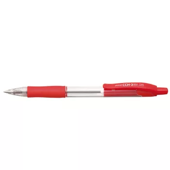   Golyóstoll 0,7mm, piros átlátszó test, Penac CCH-3, írásszín piros