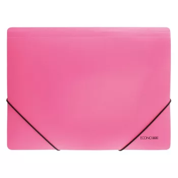Gumis mappa A4, PP prespánmintás, Economix rózsaszín